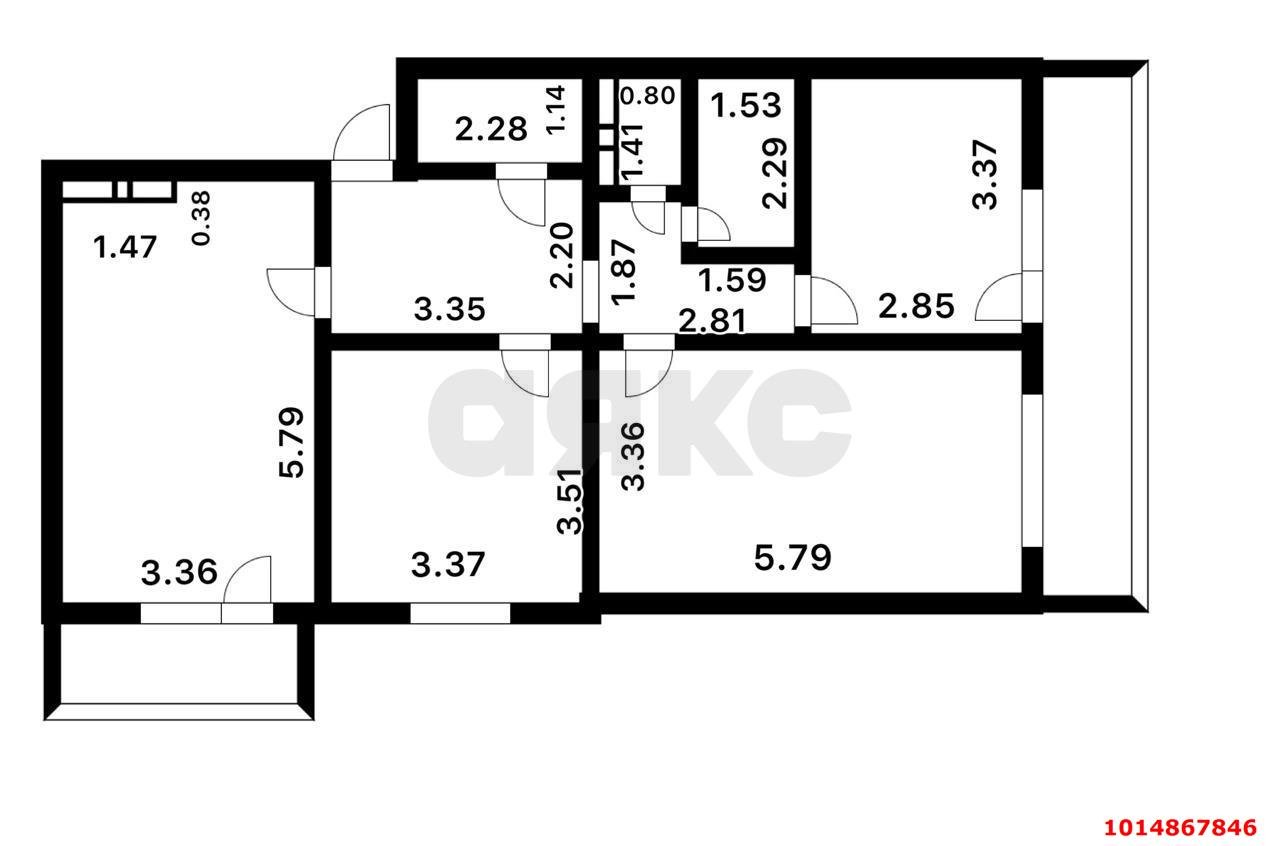 Фото №15: 3-комнатная квартира 87 м² - Краснодар, Восточно-Кругликовский, ул. Героя А.А. Аверкиева, 13