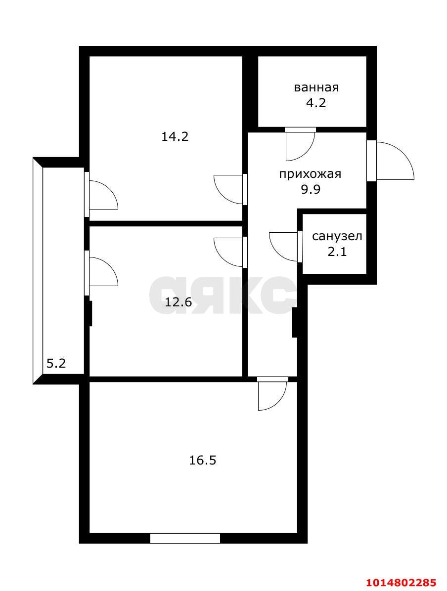 Фото №20: 2-комнатная квартира 70 м² - Краснодар, жилой комплекс Краснодарский, ул. Краеведа Соловьёва, 2к1