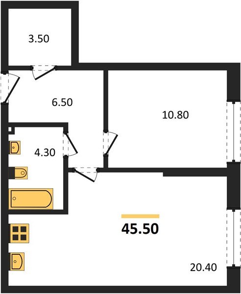 Фото №1: 1-комнатная квартира 45 м² - Краснодар, Прикубанский внутригородской округ, мкр. Догма Парк