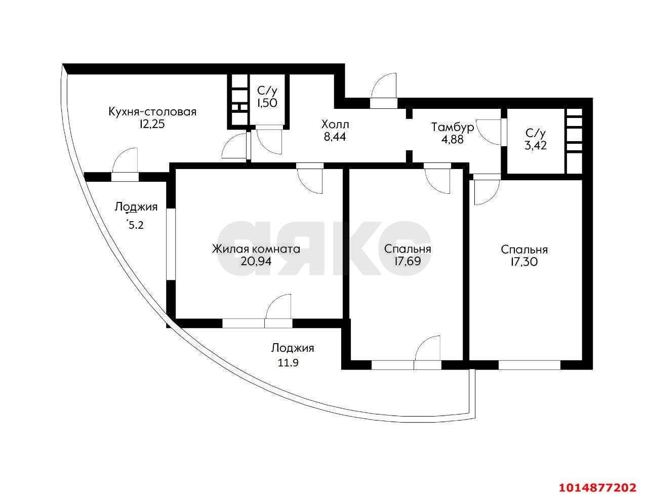 Фото №2: 3-комнатная квартира 102 м² - Краснодар, жилой комплекс Элегант, ул. Старокубанская, 137к1