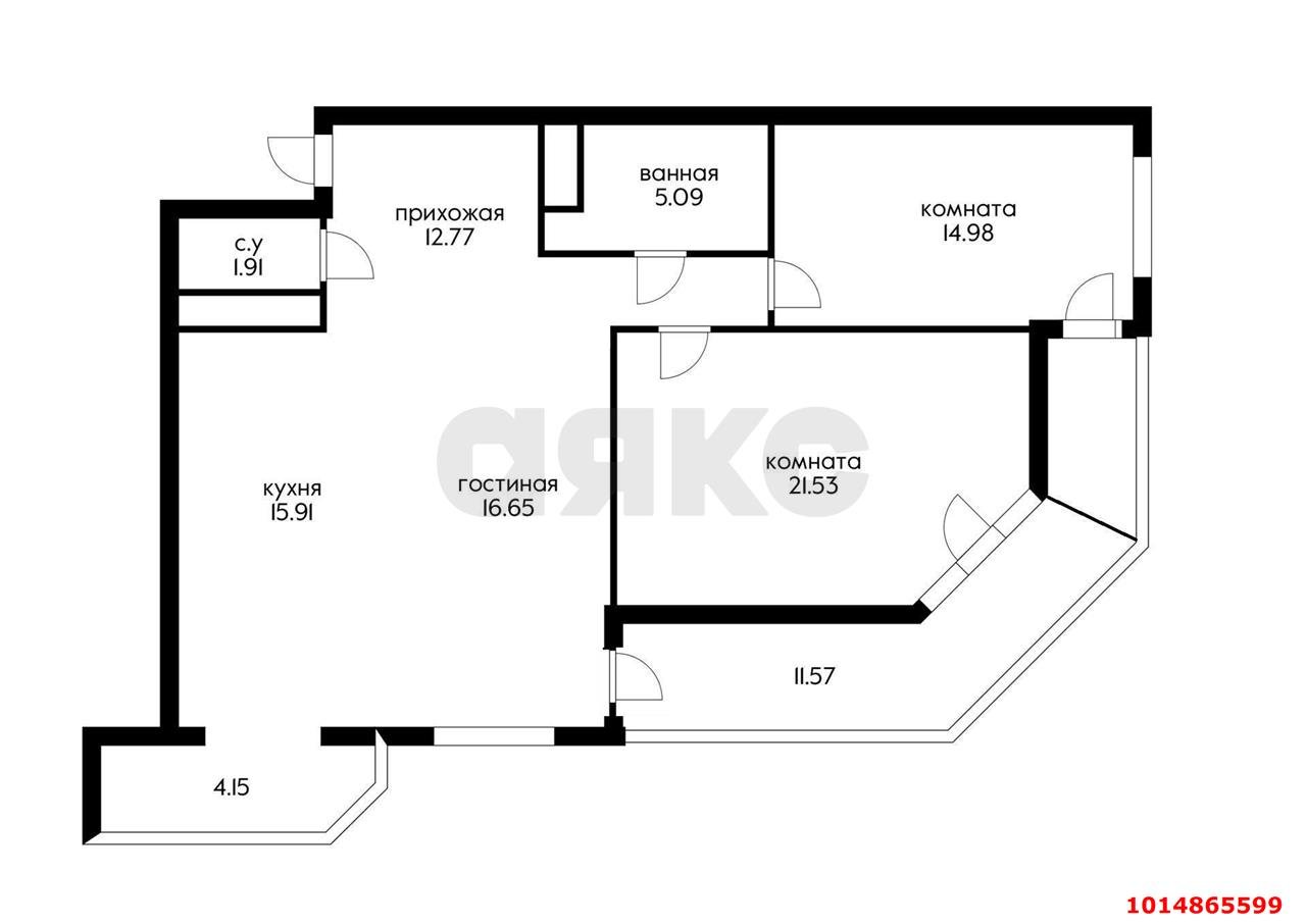 Фото №13: 3-комнатная квартира 106 м² - Краснодар, ЖК На Высоте, ул. Каляева, 263/4к1