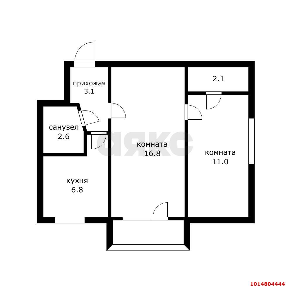 Фото №8: 2-комнатная квартира 42 м² - Краснодар, Фестивальный, ул. имени Тургенева, 134