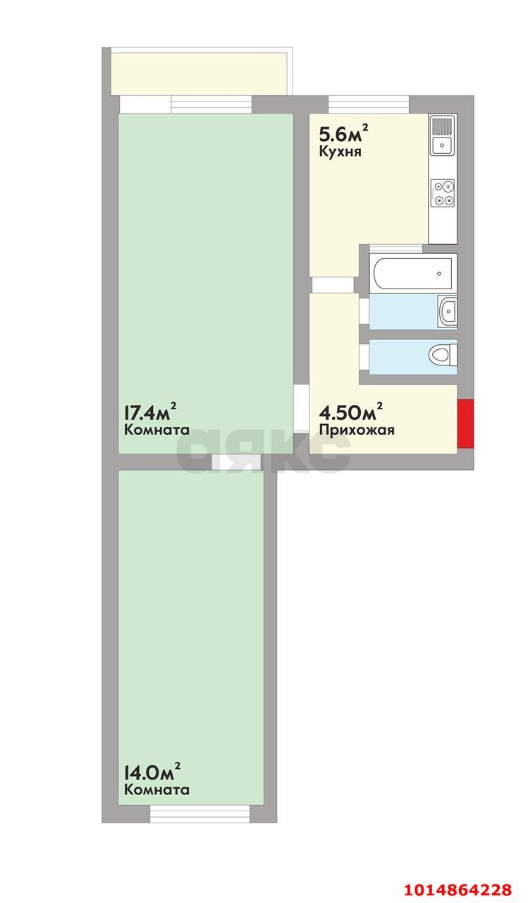 Фото №11: 2-комнатная квартира 45 м² - Краснодар, Западный внутригородской округ, ул. Рашпилевская, 205