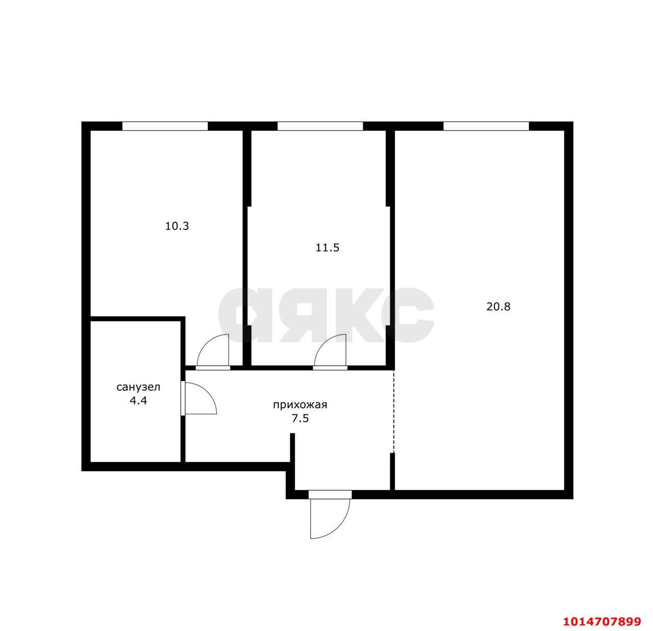 Фото №3: 2-комнатная квартира 54 м² - Краснодар, жилой комплекс Зелёная Территория, ул. имени Генерала Брусилова, 5лит1.2