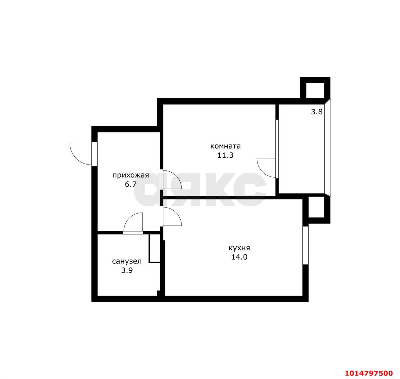 Фото №6: 1-комнатная квартира 39 м² - Краснодар, ул. имени Героя Дангиреева