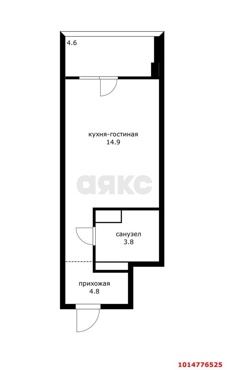 Фото №7: Студия 23 м² - Краснодар, Карасунский внутригородской округ, жилой комплекс Квартет, мкр. Гидростроителей, ул. имени Снесарева, 10