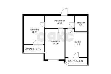 Фото №2: 2-комнатная квартира 48 м² - Краснодар, мкр. 7-й квартал, ул. имени Героя Николая Шевелёва, 15