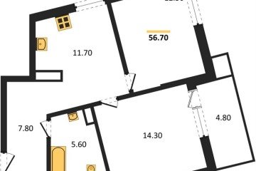 Фото №1: 2-комнатная квартира 55 м² - Краснодар, мкр. Парк Победы, 