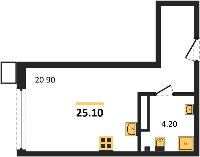Фото №1: Студия 24 м² - Краснодар, Прикубанский внутригородской округ, мкр. Парк Победы