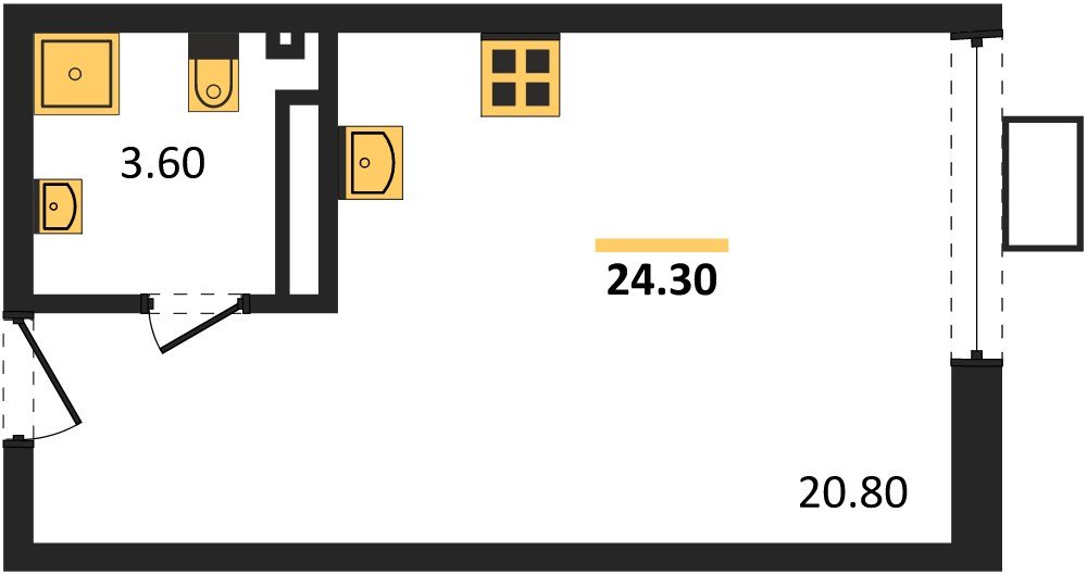 Фото №1: Студия 23 м² - Краснодар, Прикубанский внутригородской округ, мкр. Парк Победы