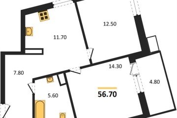 Фото №1: 2-комнатная квартира 55 м² - Краснодар, мкр. Прикубанский внутригородской округ, 