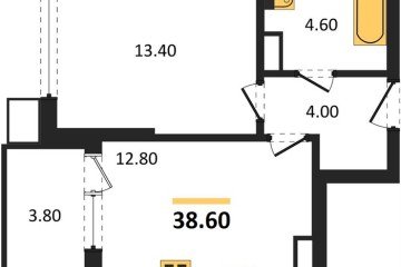 Фото №1: 1-комнатная квартира 38 м² - Краснодар, мкр. Парк Победы, 
