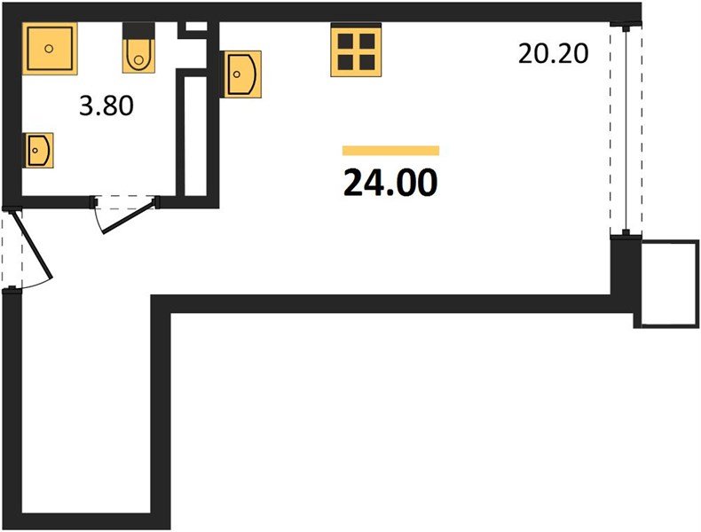 Фото №1: Студия 23 м² - Краснодар, Парк Победы, 