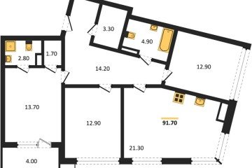 Фото №1: 3-комнатная квартира 89 м² - Краснодар, мкр. Парк Победы, 