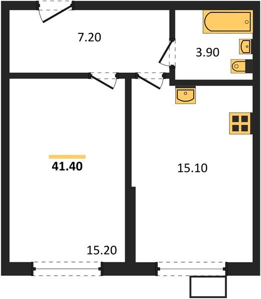 Фото №1: 1-комнатная квартира 41 м² - Краснодар, Парк Победы, 
