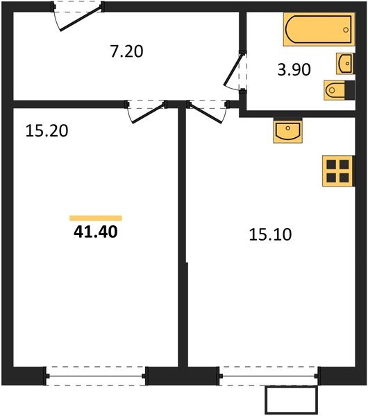 Фото №1: 1-комнатная квартира 41 м² - Краснодар, Парк Победы, 