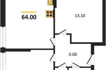 Фото №1: 2-комнатная квартира 62 м² - Краснодар, мкр. Парк Победы, 