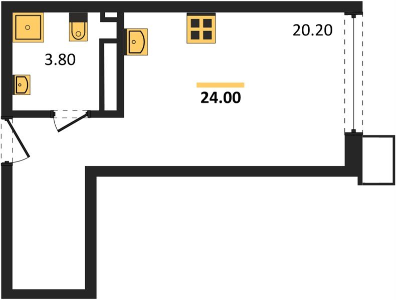 Фото №1: Студия 23 м² - Краснодар, Парк Победы, 
