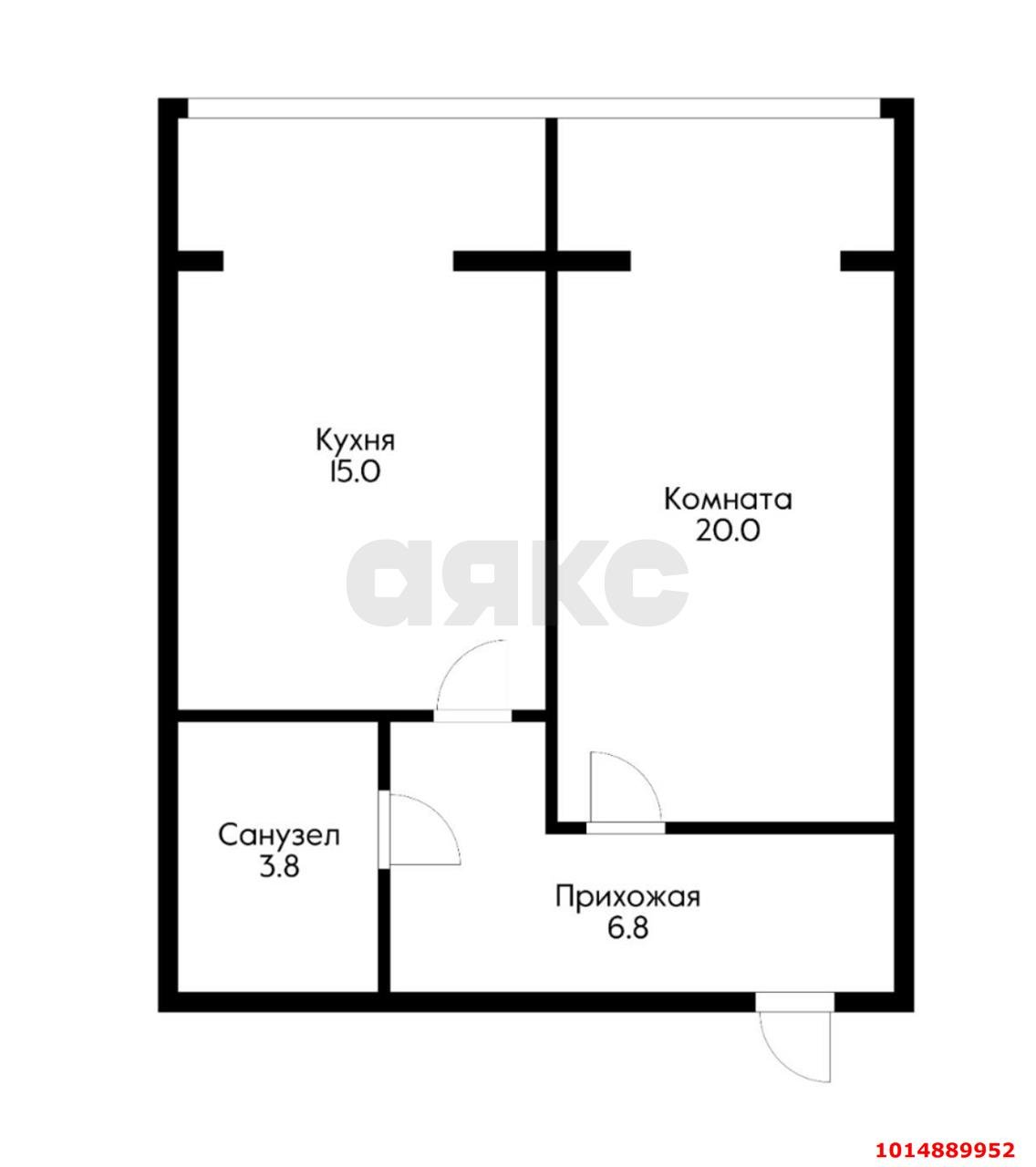 Фото №12: 1-комнатная квартира 44 м² - Краснодар, Музыкальный, ул. имени Мусоргского М.П., 1