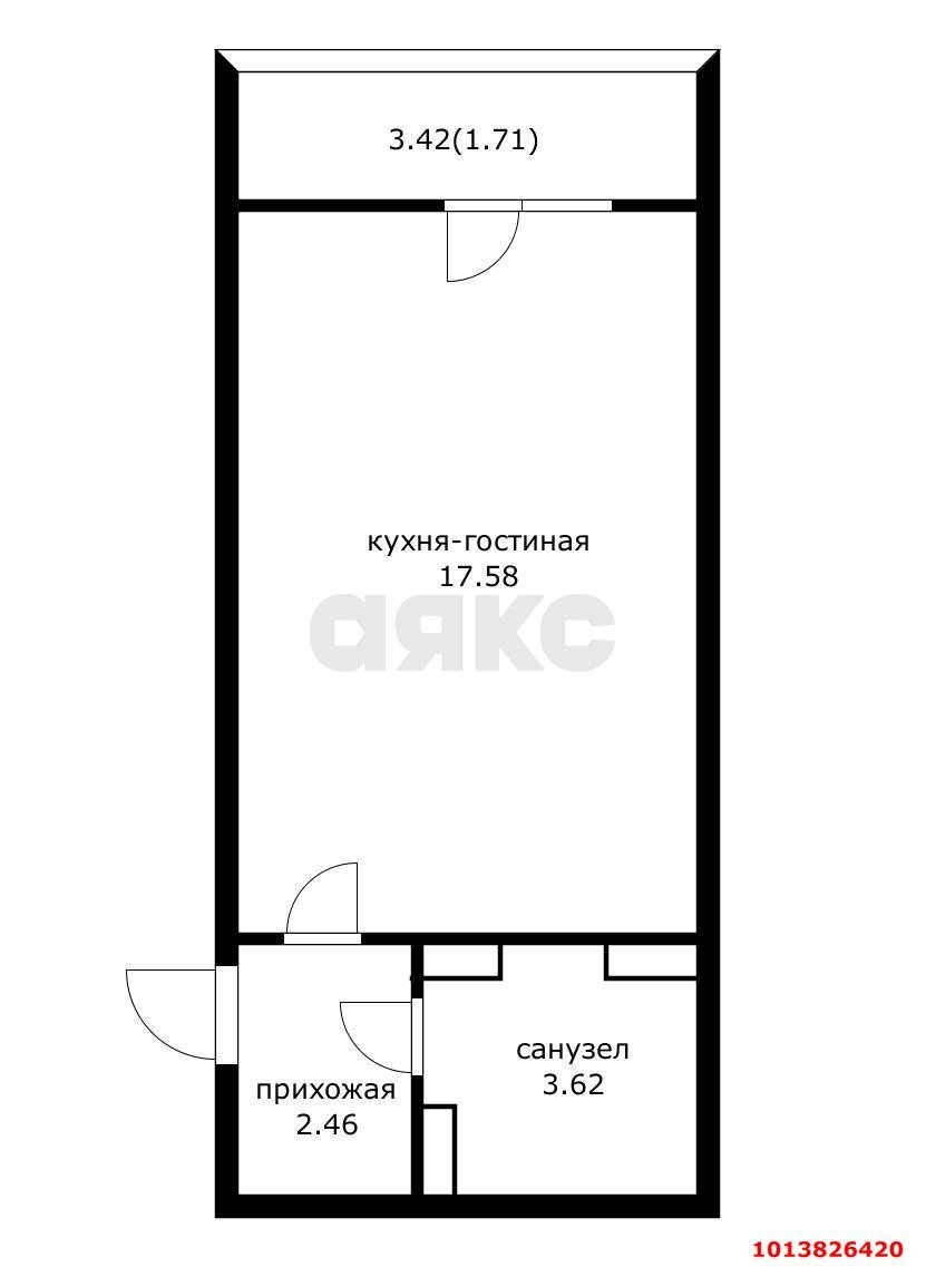 Фото №3: Студия 23 м² - Краснодар, Камвольно-суконный Комбинат, ул. Уральская, 87/1с2