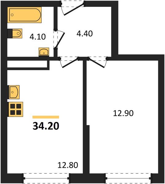 Фото №1: 1-комнатная квартира 34 м² - Краснодар, Прикубанский внутригородской округ, мкр. Догма Парк