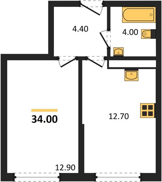 Фото №1: 1-комнатная квартира 34 м² - Краснодар, Прикубанский внутригородской округ, мкр. Догма Парк
