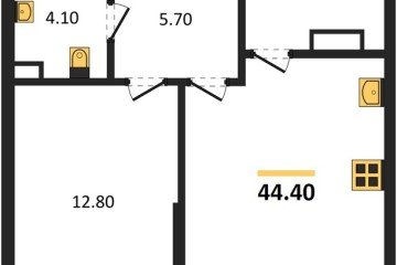 Фото №1: 1-комнатная квартира 44 м² - Краснодар, мкр. Догма Парк, 