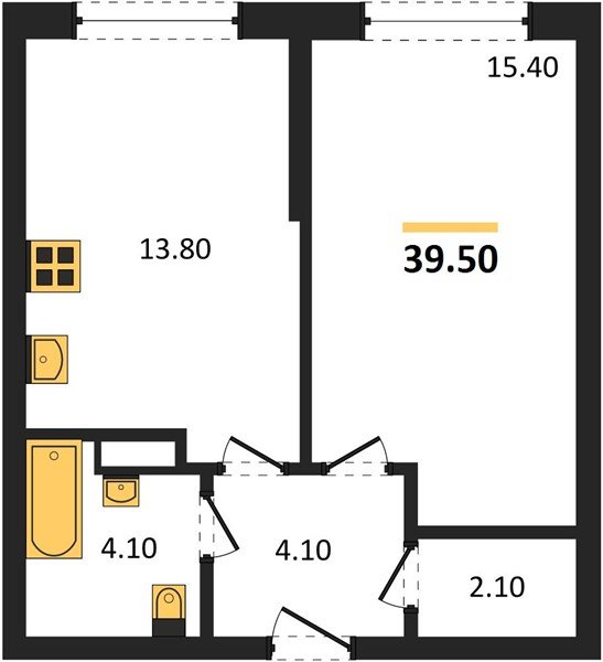 Фото №1: 1-комнатная квартира 39 м² - Краснодар, Прикубанский внутригородской округ, мкр. Догма Парк