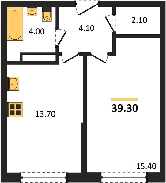 Фото №1: 1-комнатная квартира 39 м² - Краснодар, Прикубанский внутригородской округ, мкр. Догма Парк, ул. Марины Цветаевой, 33
