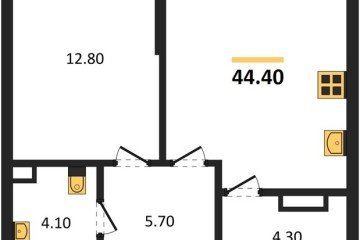 Фото №1: 1-комнатная квартира 44 м² - Краснодар, мкр. Догма Парк, ул. Марины Цветаевой, 33