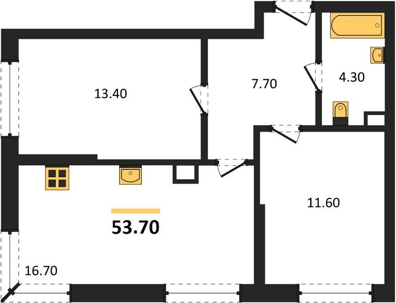 Фото №1: 2-комнатная квартира 53 м² - Краснодар, Прикубанский внутригородской округ, мкр. Догма Парк, ул. Марины Цветаевой, 33