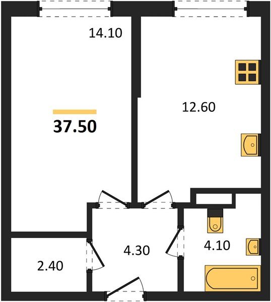 Фото №1: 1-комнатная квартира 37 м² - Краснодар, Прикубанский внутригородской округ, мкр. Догма Парк, ул. Марины Цветаевой, 33