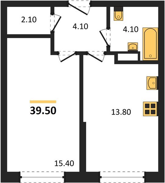 Фото №1: 1-комнатная квартира 39 м² - Краснодар, Прикубанский внутригородской округ, мкр. Догма Парк, ул. Марины Цветаевой, 33