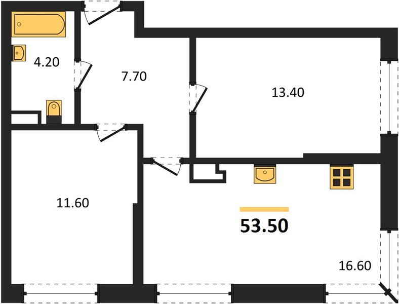 Фото №1: 2-комнатная квартира 53 м² - Краснодар, Прикубанский внутригородской округ, мкр. Догма Парк, ул. Марины Цветаевой, 33
