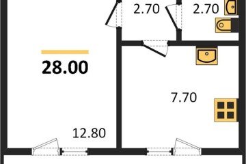 Фото №1: 1-комнатная квартира 28 м² - Новая Адыгея, мкр. жилой комплекс Дарград, 