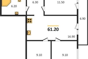 Фото №1: 3-комнатная квартира 61 м² - Новая Адыгея, мкр. жилой комплекс Дарград, 