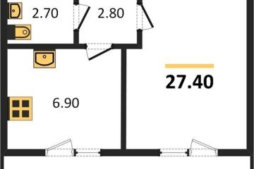 Фото №1: 1-комнатная квартира 27 м² - Новая Адыгея, мкр. жилой комплекс Дарград, 