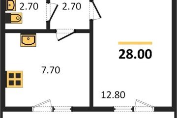 Фото №1: 1-комнатная квартира 28 м² - Новая Адыгея, мкр. жилой комплекс Дарград, 