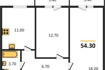 Фото №1: 2-комнатная квартира 54 м² - Новая Адыгея, мкр. жилой комплекс Дарград, 