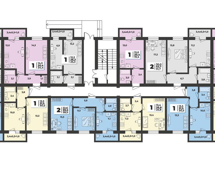 Фото №8: 1-комнатная квартира 26 м² - Новая Адыгея, мкр. жилой комплекс Дарград