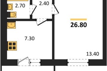 Фото №1: 1-комнатная квартира 26 м² - Новая Адыгея, мкр. жилой комплекс Дарград, 