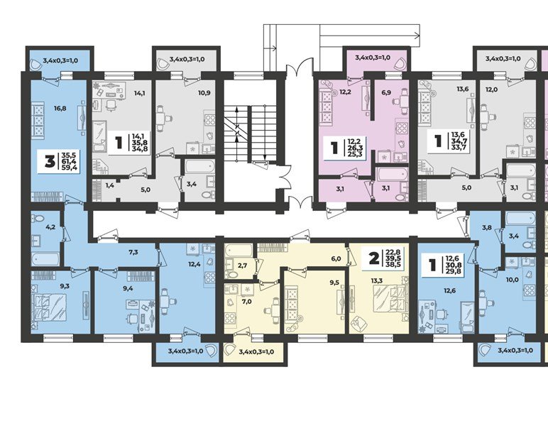 Фото №8: 1-комнатная квартира 26 м² - Новая Адыгея, мкр. жилой комплекс Дарград