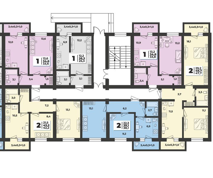 Фото №8: 1-комнатная квартира 26 м² - Новая Адыгея, мкр. жилой комплекс Дарград