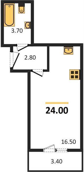 Фото №1: Студия 24 м² - Новая Адыгея, мкр. жилой комплекс Дарград