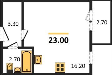 Фото №1: Студия 23 м² - Новая Адыгея, мкр. жилой комплекс Дарград, 