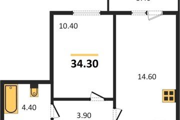 Фото №1: 1-комнатная квартира 34 м² - Новая Адыгея, мкр. жилой комплекс Дарград, 