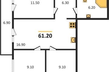 Фото №1: 3-комнатная квартира 61 м² - Новая Адыгея, мкр. жилой комплекс Дарград, 