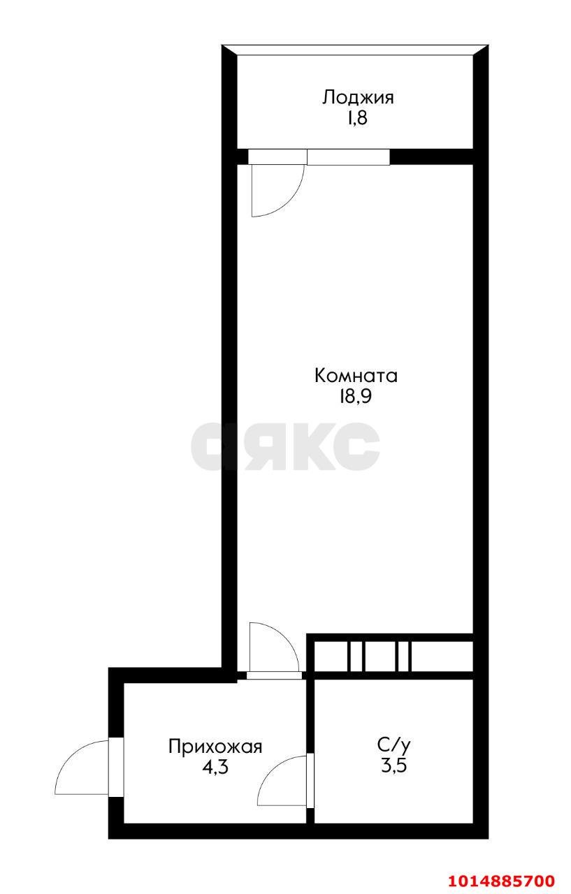 Фото №8: Студия 29 м² - Краснодар, ЖК Абрикосово, ул. имени Героя Георгия Бочарникова, 4к1
