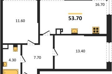 Фото №1: 2-комнатная квартира 53 м² - Краснодар, мкр. Прикубанский внутригородской округ, ул. Марины Цветаевой, 34