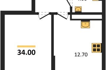 Фото №1: 1-комнатная квартира 34 м² - Краснодар, мкр. Прикубанский внутригородской округ, ул. Марины Цветаевой, 34